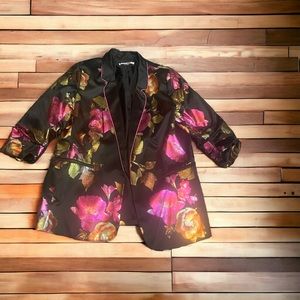 Nygard Metallic Floral Print Blazer
